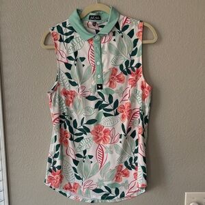 Bad Birdie Mint and Coral Floral Blouse